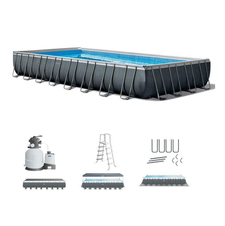 Intex 32x16x52 Ultra XTR Deluxe Rectangular Pool Set w/ Sand Filter