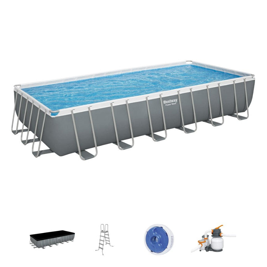 Bestway 24x12x52 Rectangular Above Ground Pool Set with Pump & Cover