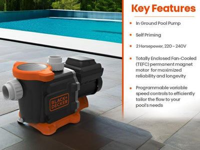 Energy Efficient 2HP Pool Pump | BLACK+DECKER