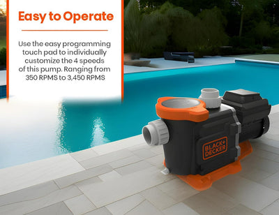 Energy Efficient 2HP Pool Pump | BLACK+DECKER