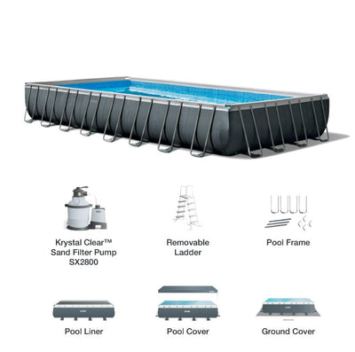 Intex 32x16x52 Ultra XTR Deluxe Rectangular Pool Set w/ Sand Filter