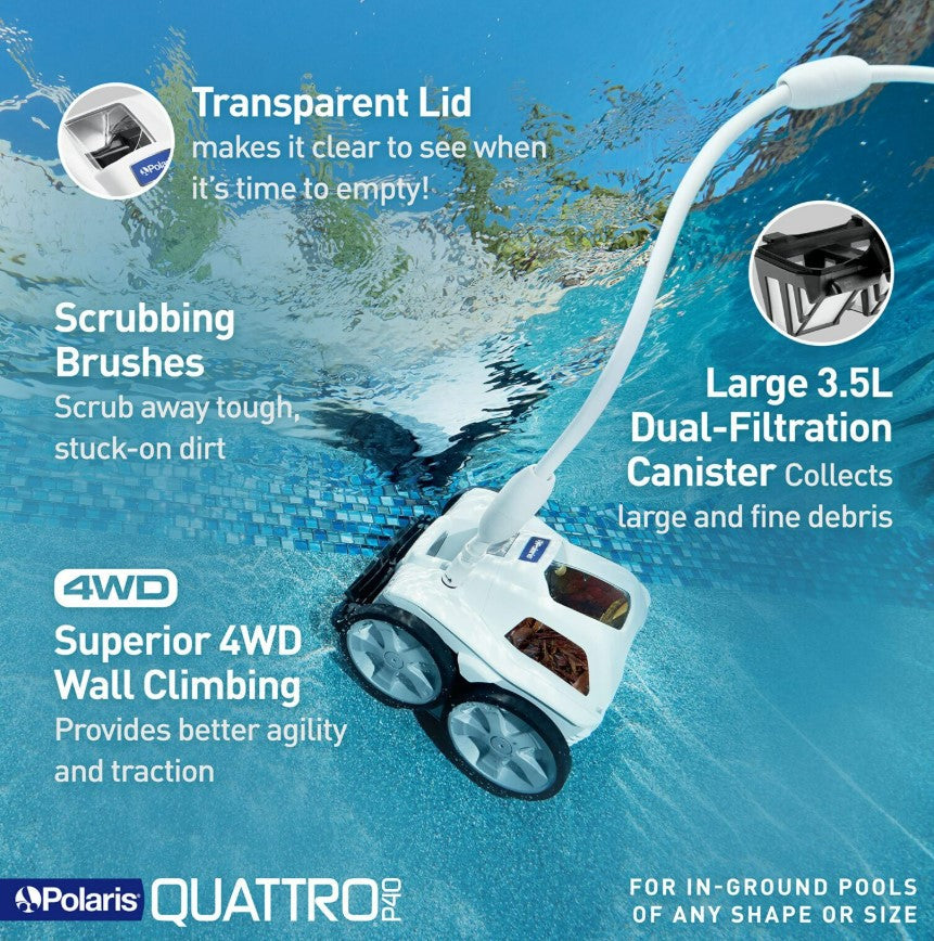 Polaris Quattro P40 Pressure Pool Cleaner for In-Ground Pools