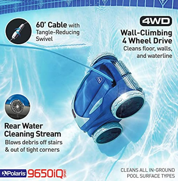 Polaris 9650iQ Sport Robotic Pool Cleaner WiFi Alexa App Control