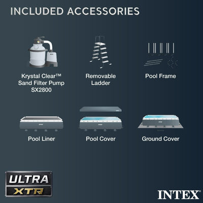 Intex 32x16x52 Ultra XTR Deluxe Rectangular Pool Set w/ Sand Filter