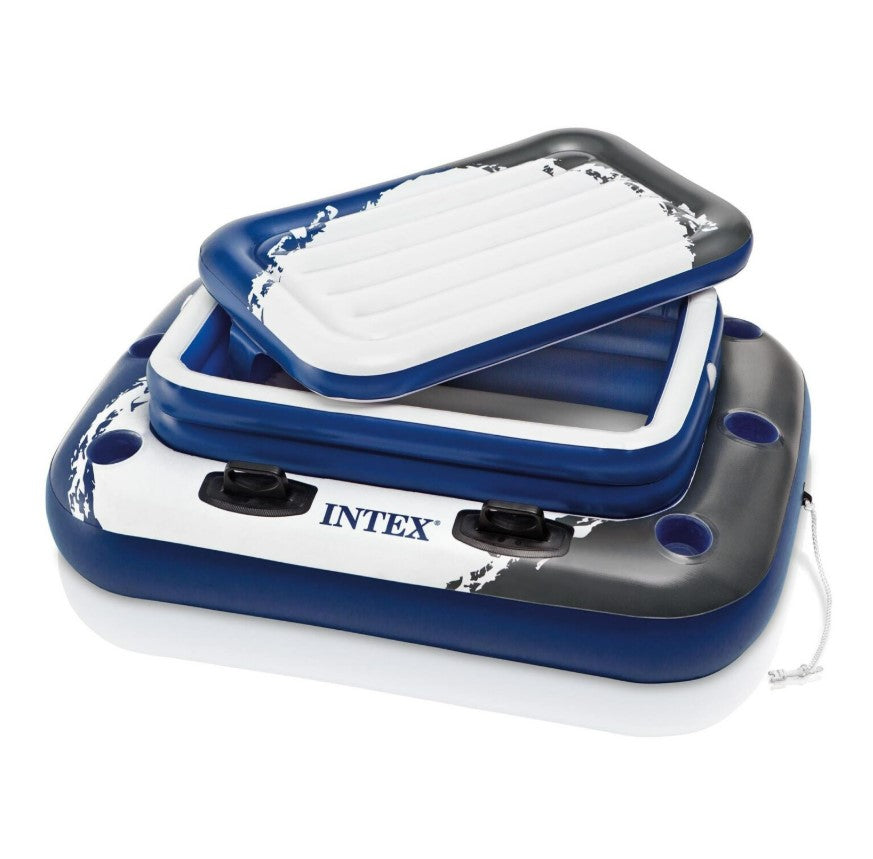 Intex 24ft x 52in Ultra XTR Round Frame Pool, Loungers (2 Pack), Floating Cooler