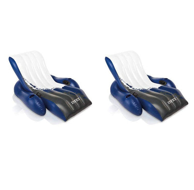 Intex 24ft x 52in Ultra XTR Round Frame Pool, Loungers (2 Pack), Floating Cooler