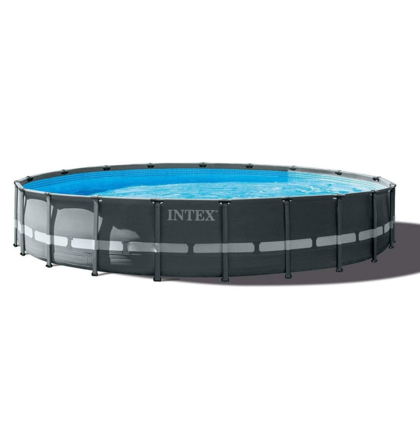 Intex 24ft x 52in Ultra XTR Round Frame Pool, Loungers (2 Pack), Floating Cooler