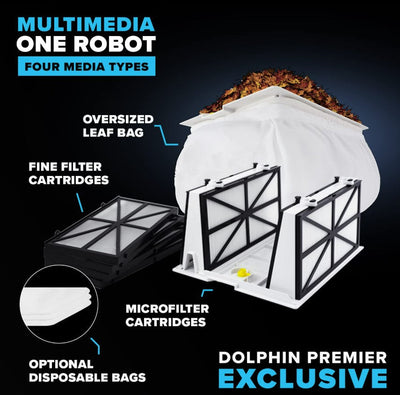 Dolphin Premier Robotic Pool Cleaner 2024 - Up to 50ft Pools