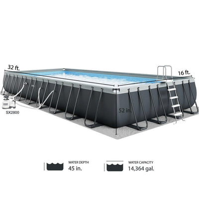 Intex 32x16x52 Ultra XTR Deluxe Rectangular Pool Set w/ Sand Filter